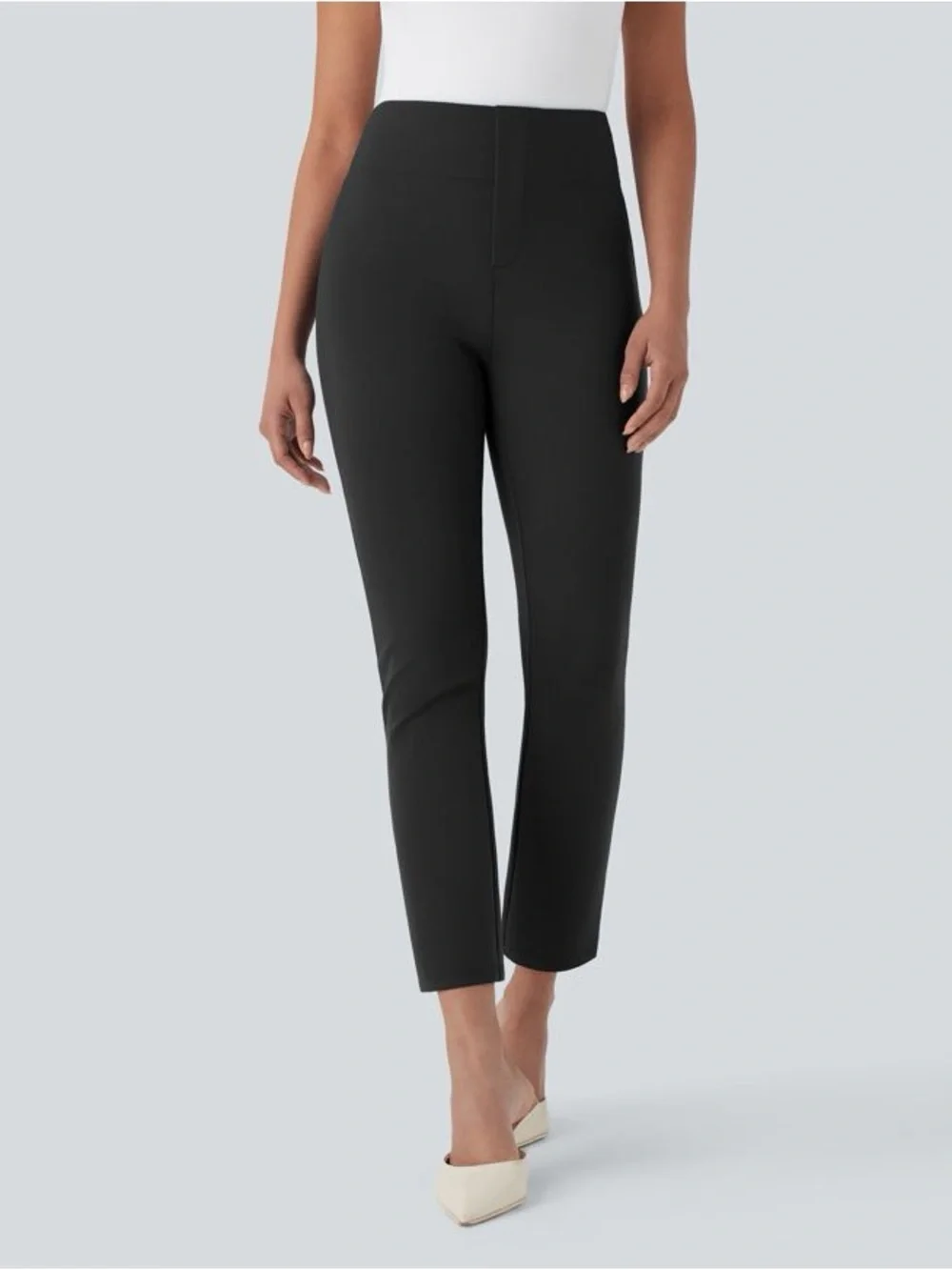 NWT Halara Flex™ High Waisted Pocket Tapered Cropped Work Pants in Black Size M